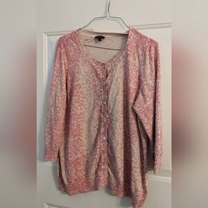 Talbots Pastel Button-down 3/4-sleeve cardigan sweater, size 1X